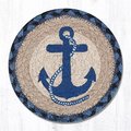 Capitol Importing Co 7 x 7 in. Navy Anchor Printed Round Swatch 79-443NA